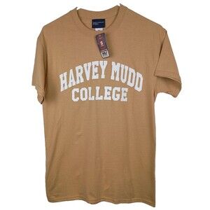 Harvey Mudd College T Shirt Short Sleeve Cotton Neutral Size Small MV Sport Tan